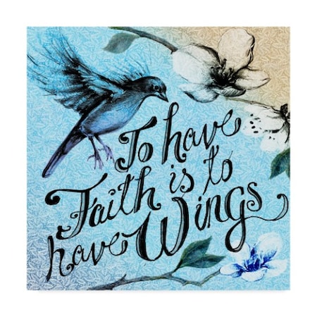 Trademark Fine Art Art Licensing Studio 'Birdie Words Ii' Canvas Art, 14x14 ALI38443-C1414GG